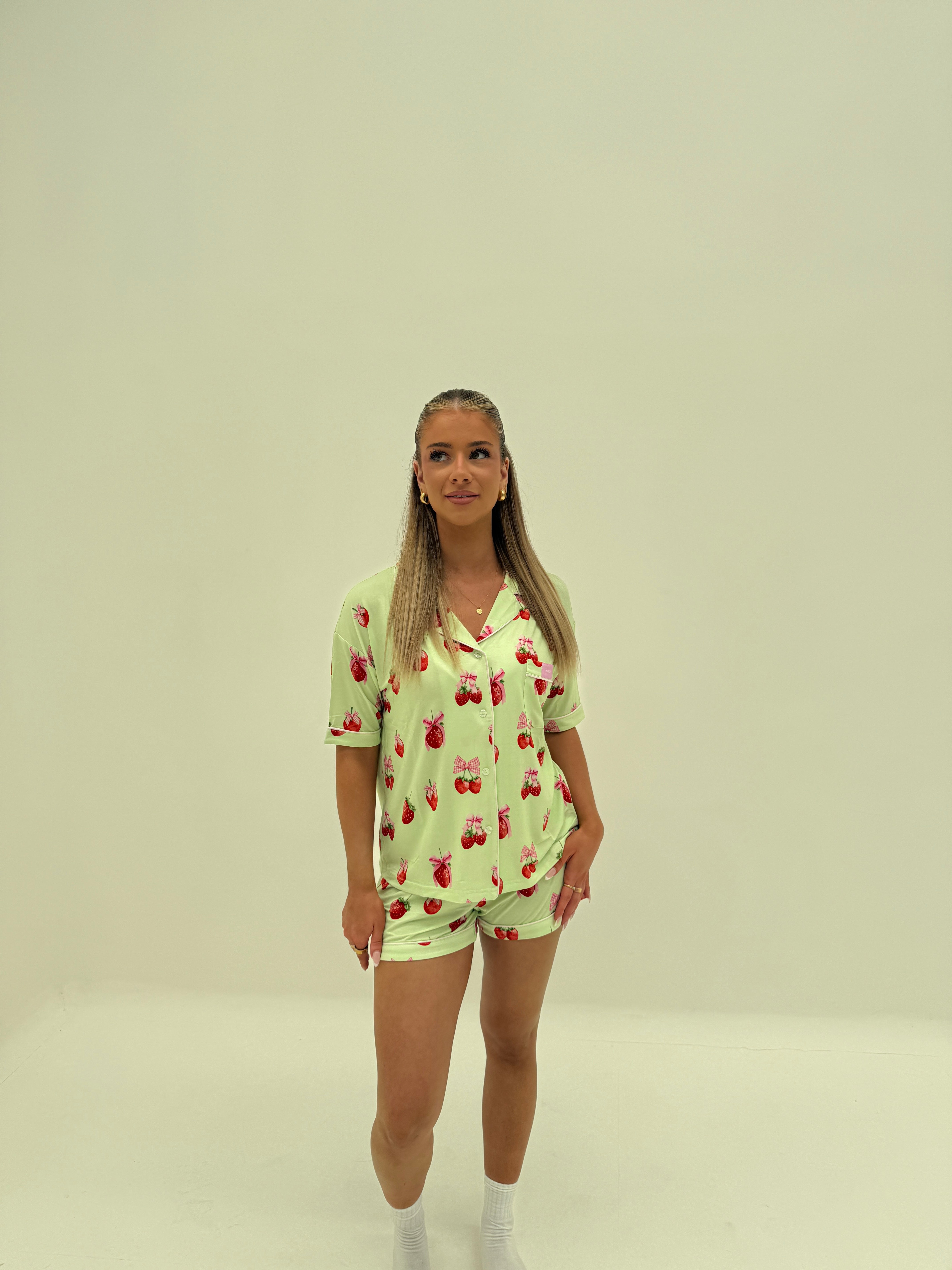 Strawberry Matcha Modal Pyjama Shirt